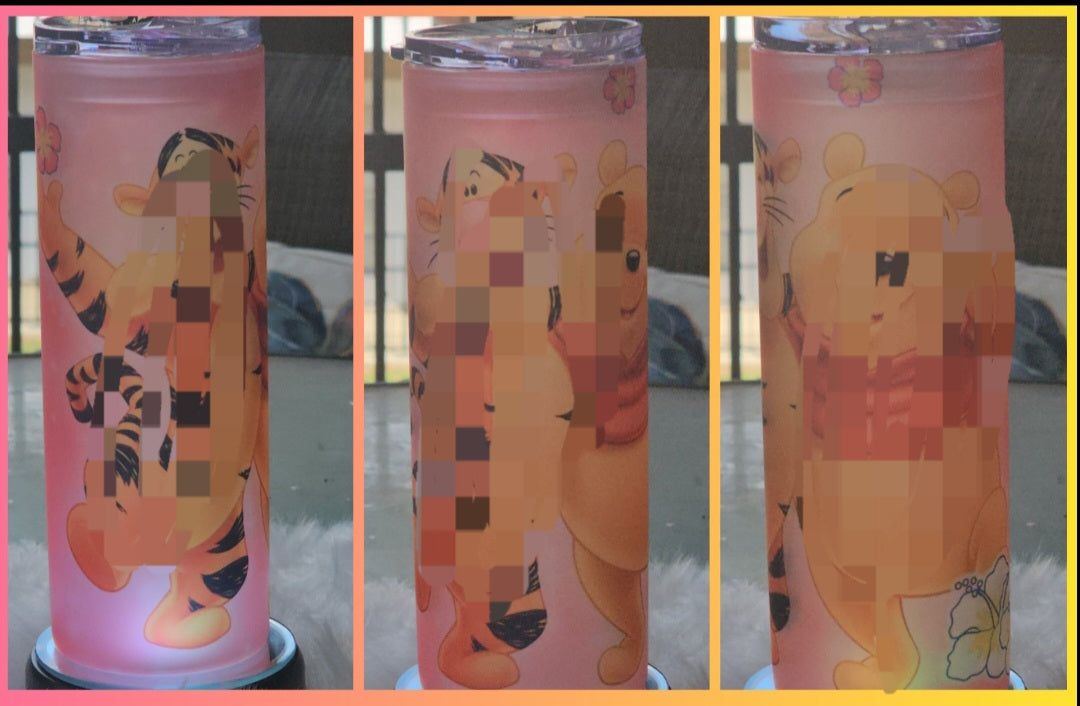 ✨25oz Sublimation Frosted Glass Tumbler with Lid & Straw | Personalized Custom Gift✨