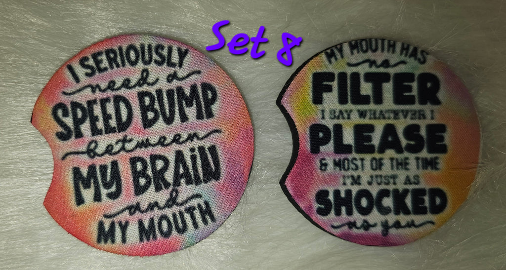 ✨Neoprene Coasters with Rubber Bottom for Any Occasion (Set of 2)✨