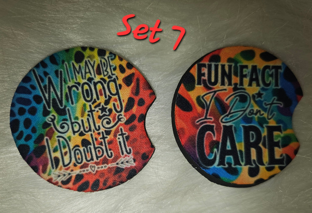 ✨Neoprene Coasters with Rubber Bottom for Any Occasion (Set of 2)✨