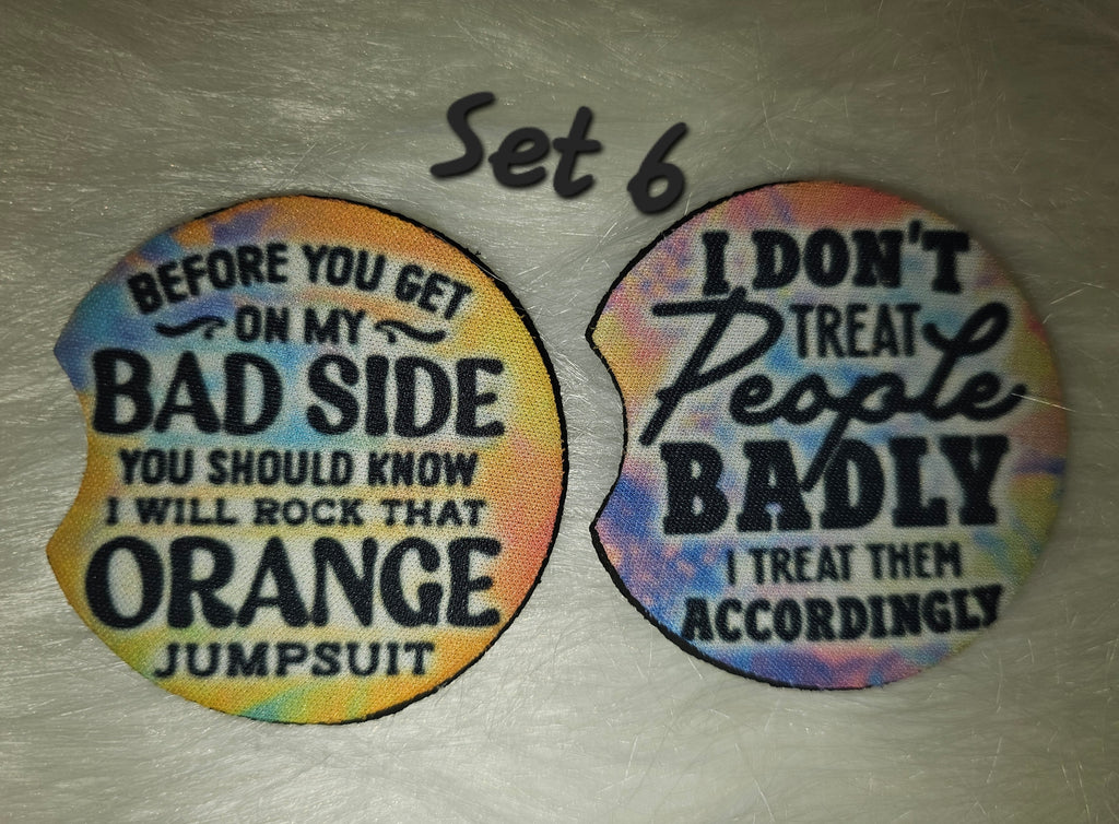 ✨Neoprene Coasters with Rubber Bottom for Any Occasion (Set of 2)✨