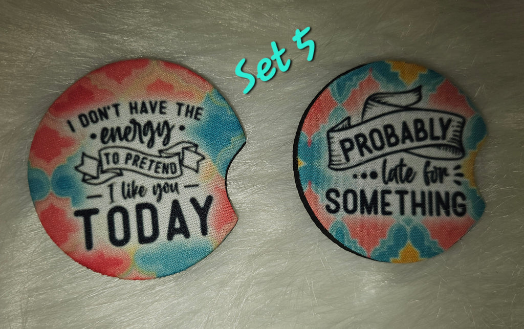 ✨Neoprene Coasters with Rubber Bottom for Any Occasion (Set of 2)✨
