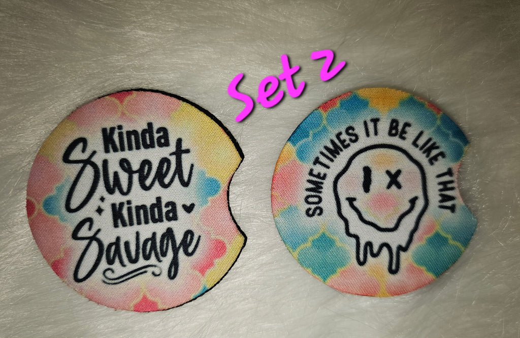 ✨Neoprene Coasters with Rubber Bottom for Any Occasion (Set of 2)✨