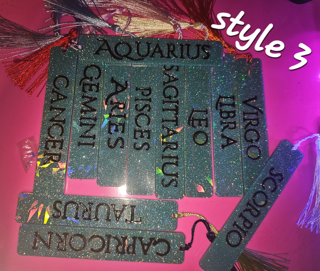 ✨Zodiac Resin Bookmark – Personalized Astrology Gift with Tassel✨