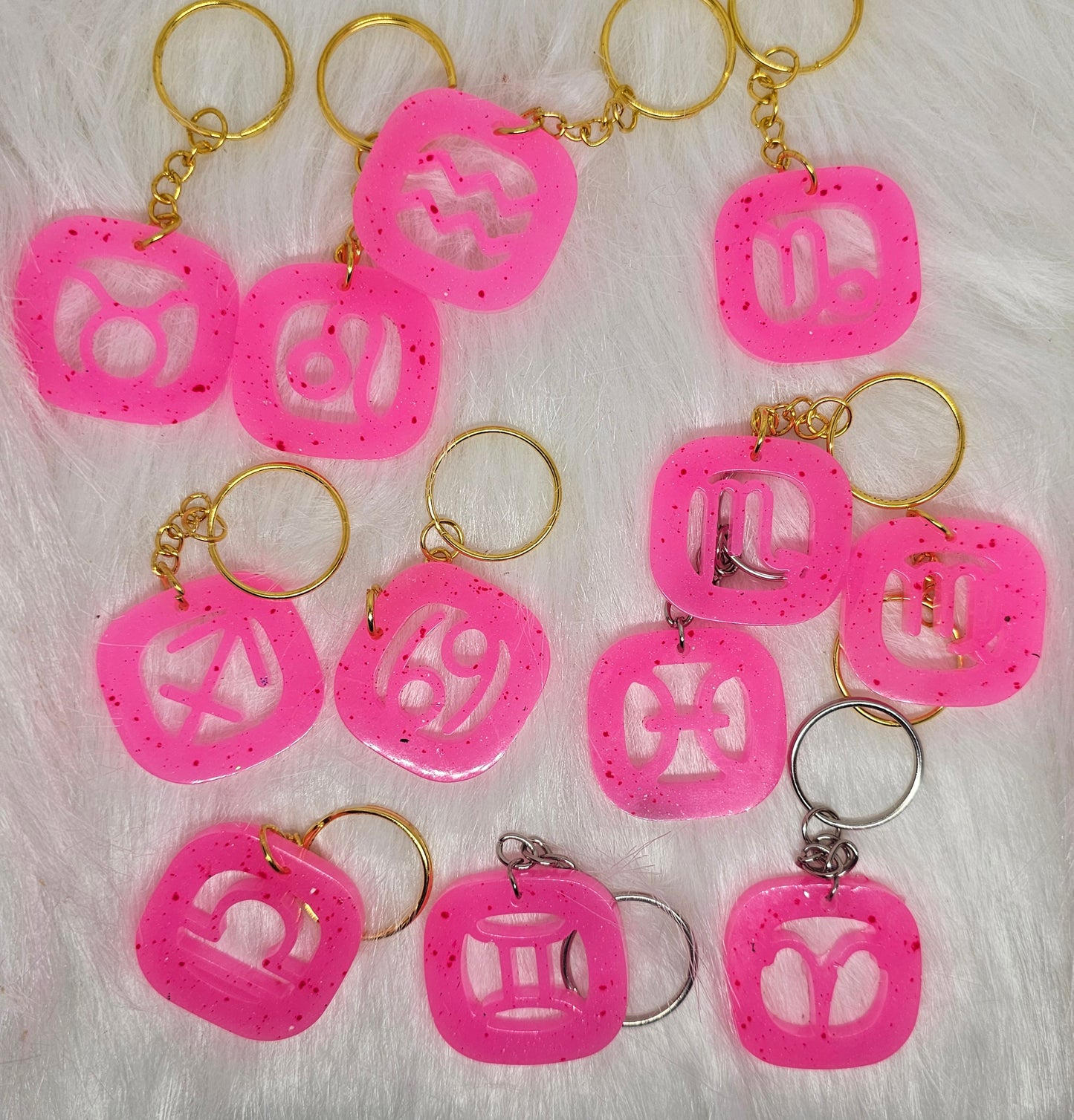 Zodiac Resin Keychain