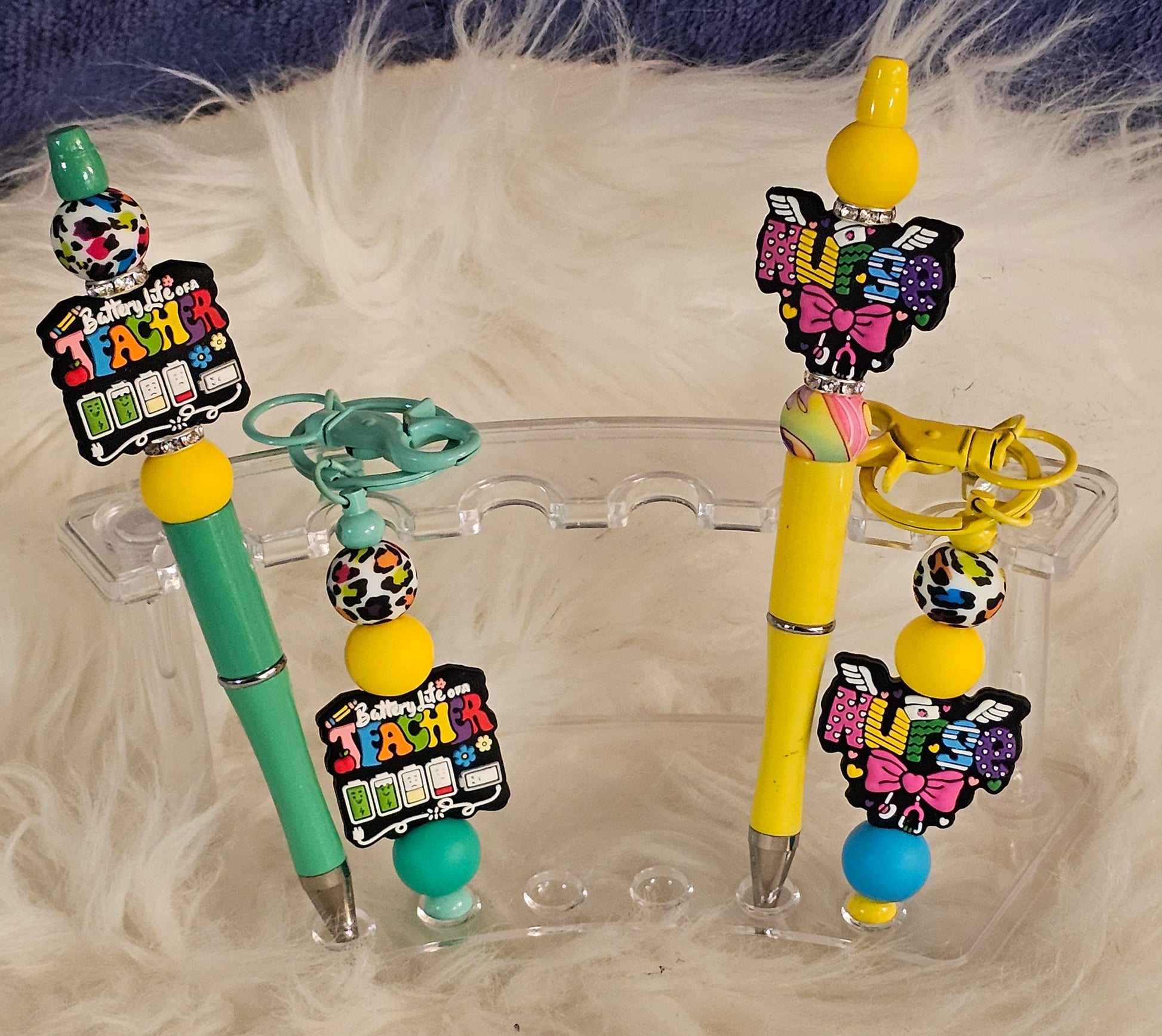 ✨ Matching Beadable Pen & Keychain Set – Stylish & Handmade Gift Combo ✨