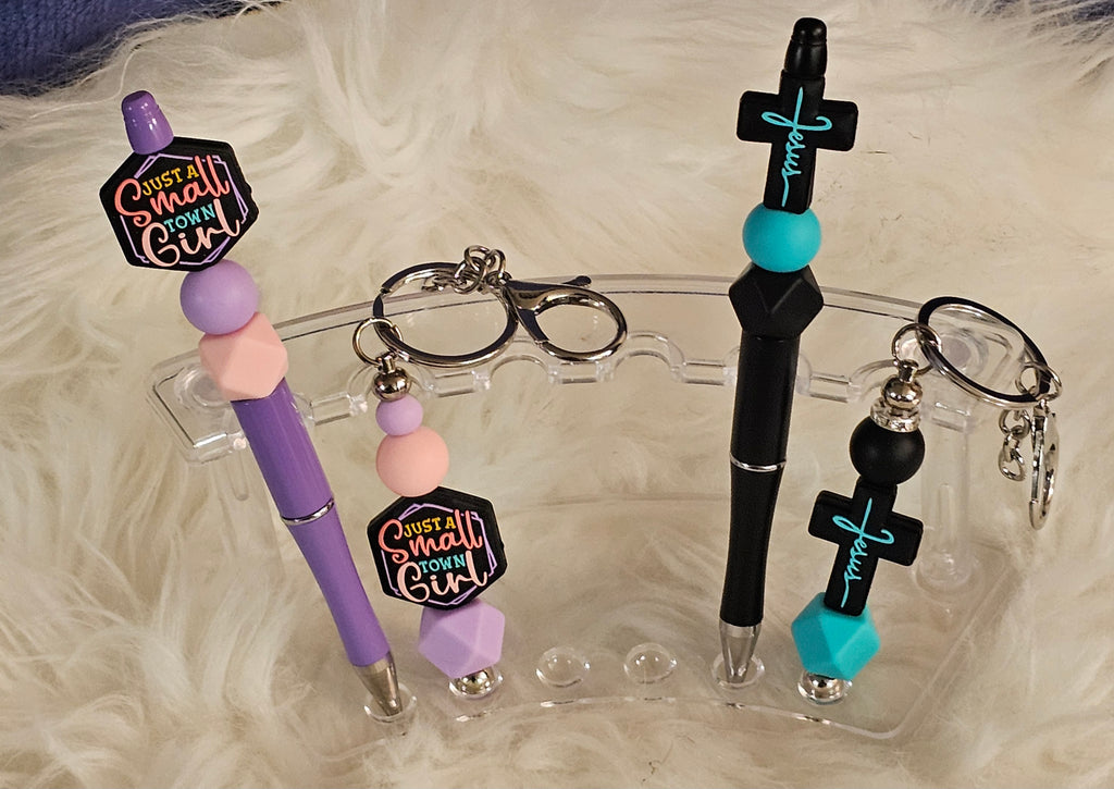 ✨ Matching Beadable Pen & Keychain Set – Stylish & Handmade Gift Combo ✨