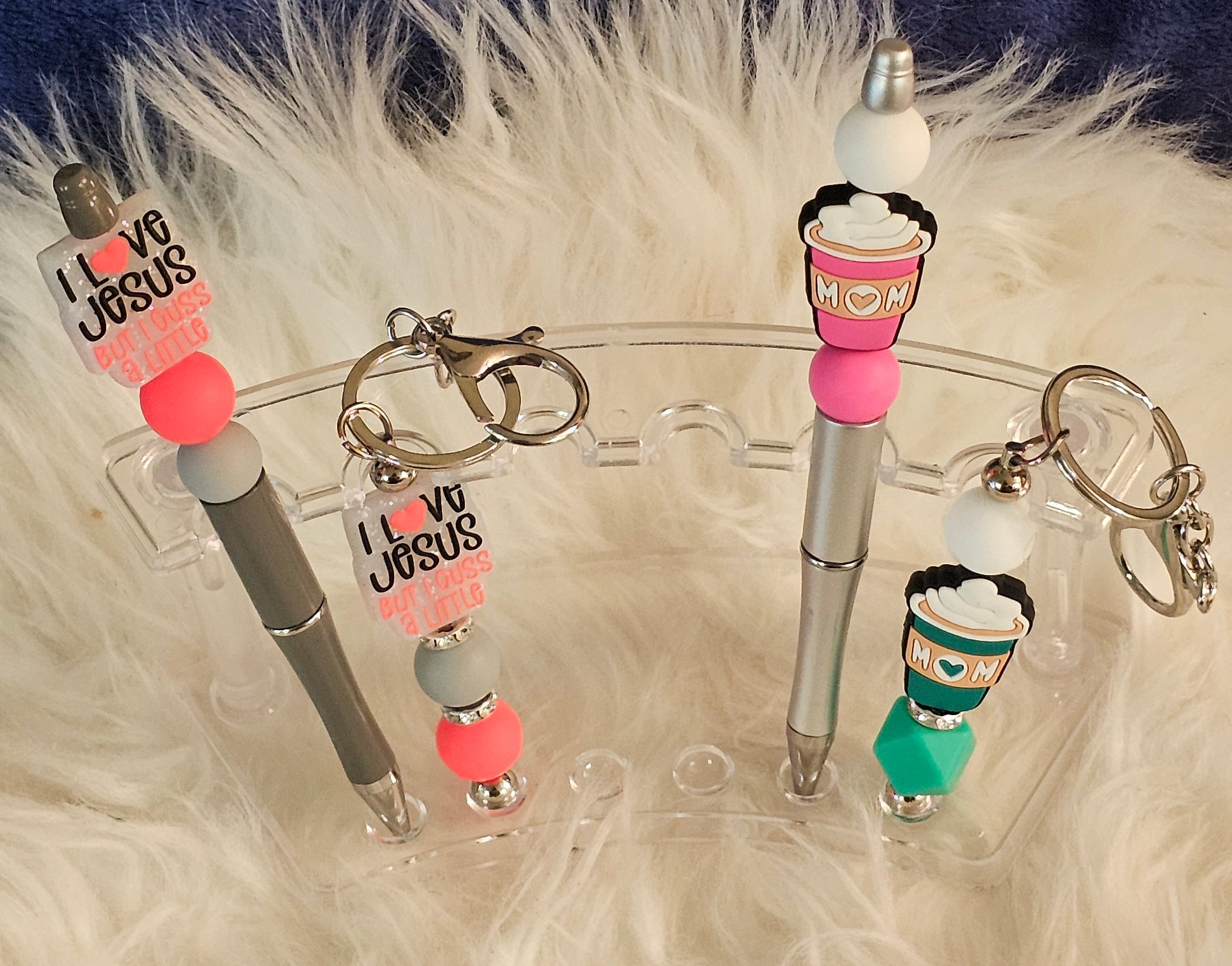 ✨ Matching Beadable Pen & Keychain Set – Stylish & Handmade Gift Combo ✨