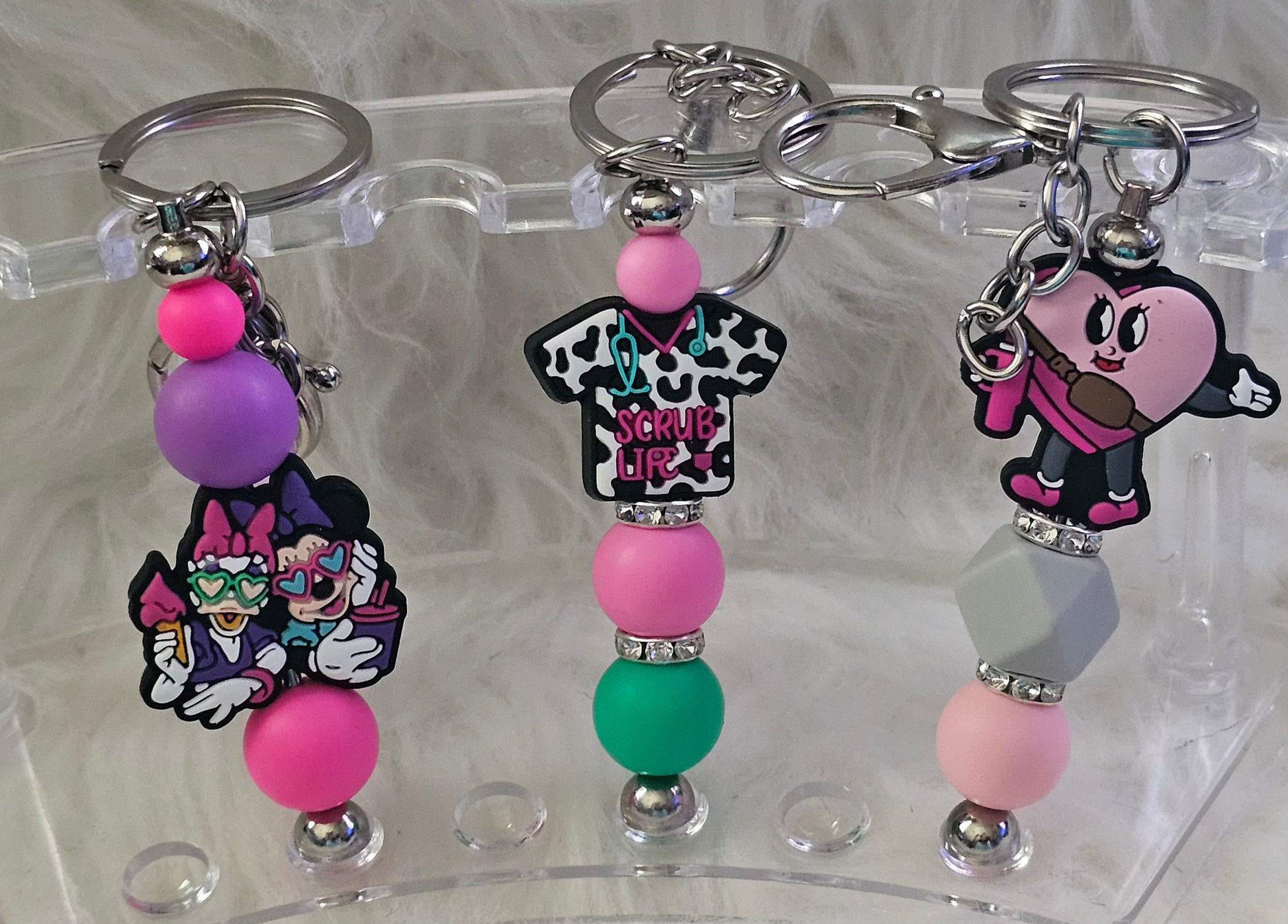 ✨Beaded Keychain Charm – Perfect for Bags, Keys & Gifts!✨