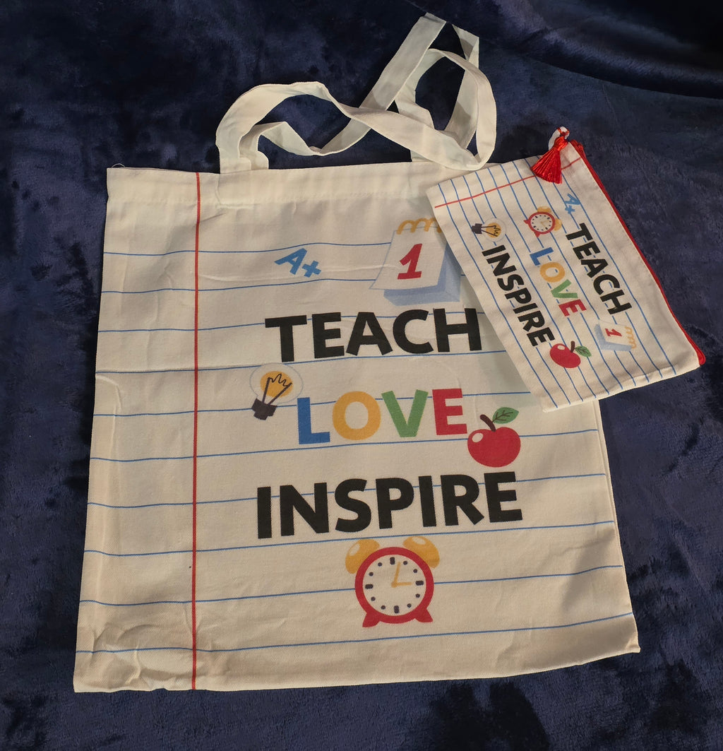Matching Canvas Tote & Zipper Pouch Set