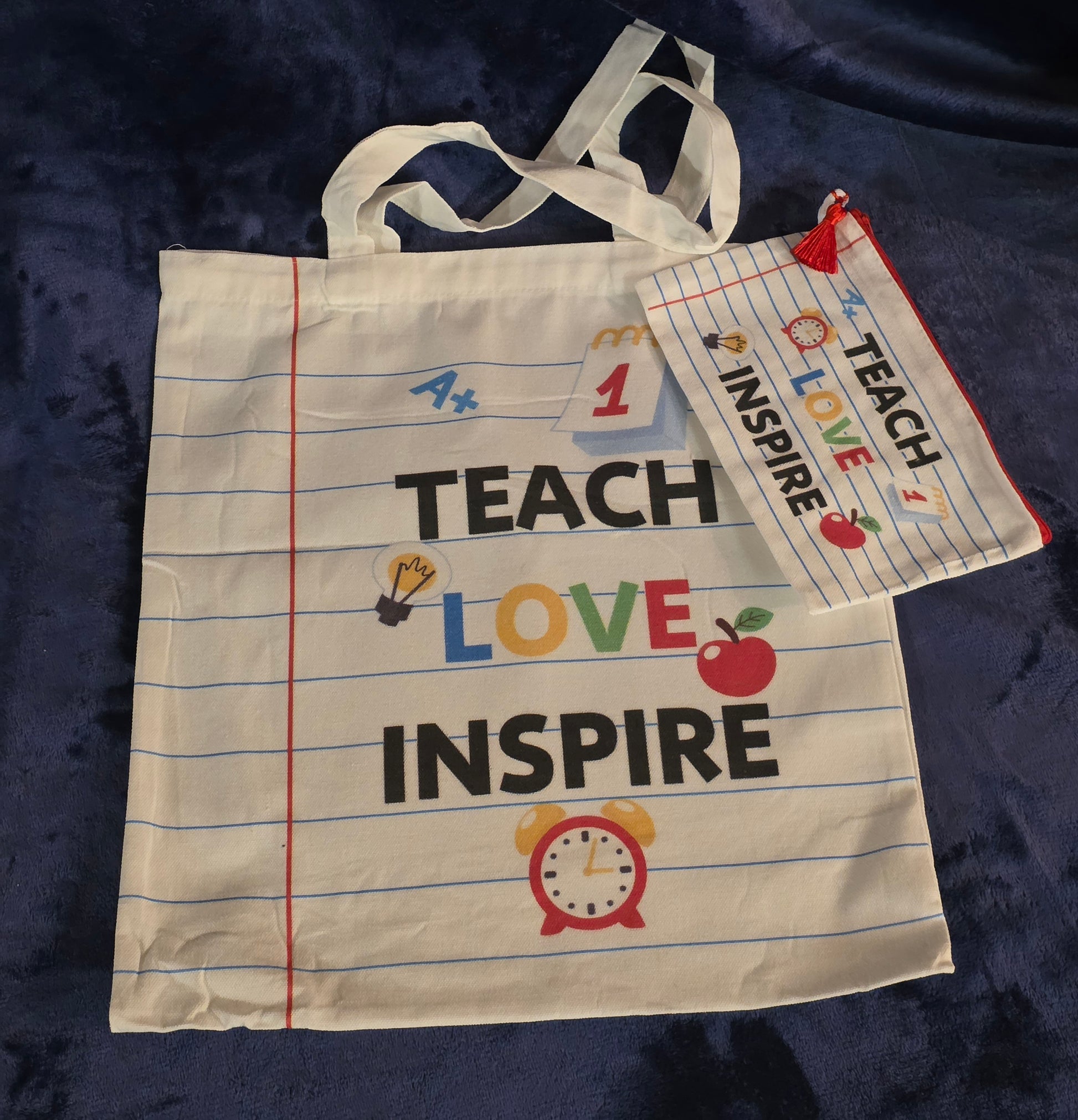 Matching Canvas Tote & Zipper Pouch Set