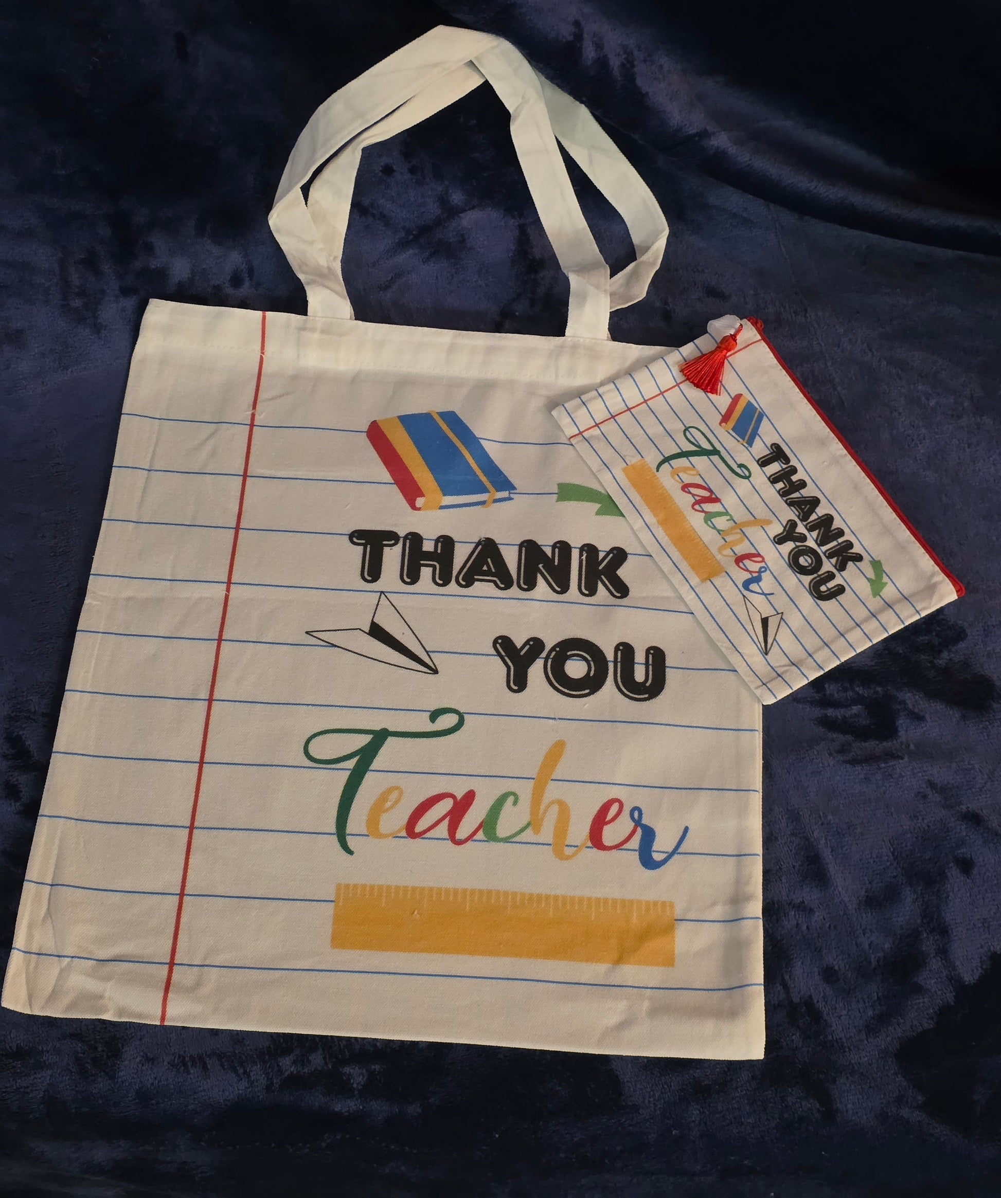 Matching Canvas Tote & Zipper Pouch Set