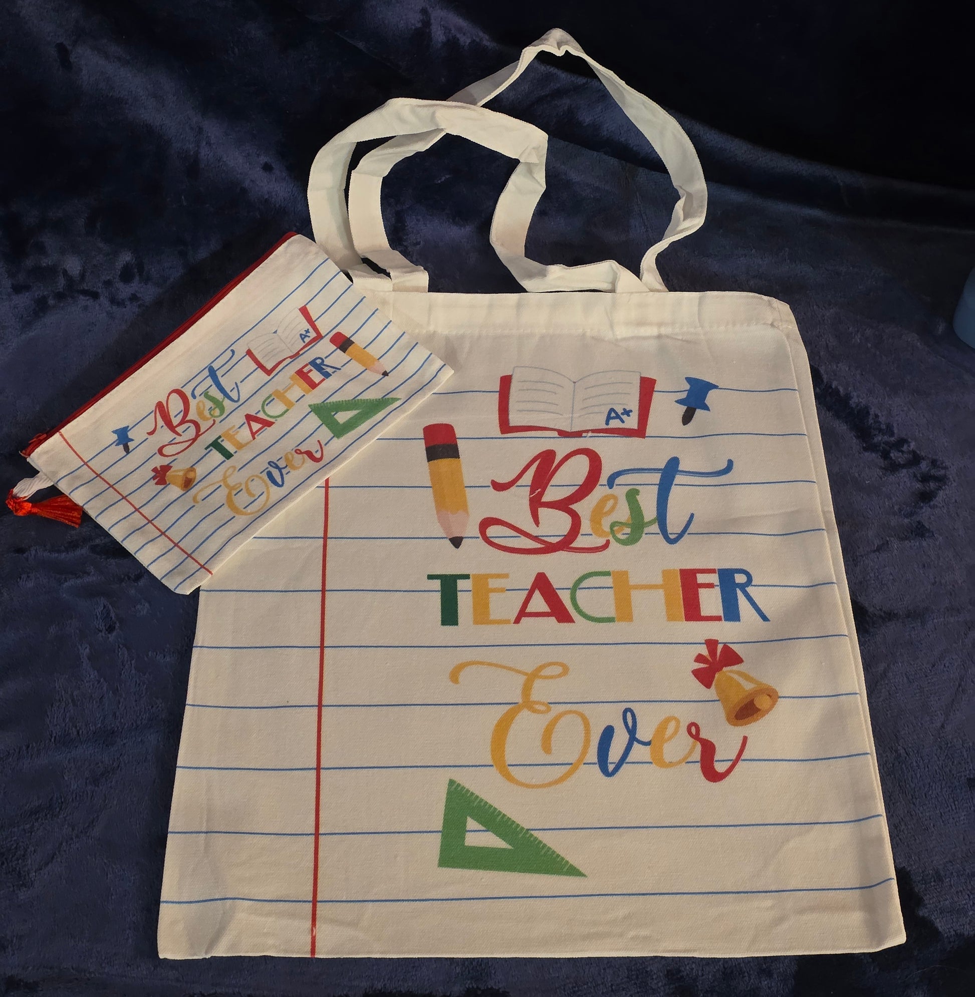 Matching Canvas Tote & Zipper Pouch Set