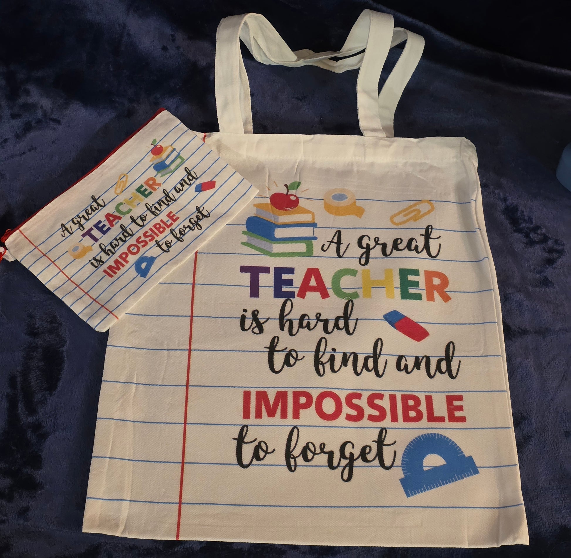 Matching Canvas Tote & Zipper Pouch Set