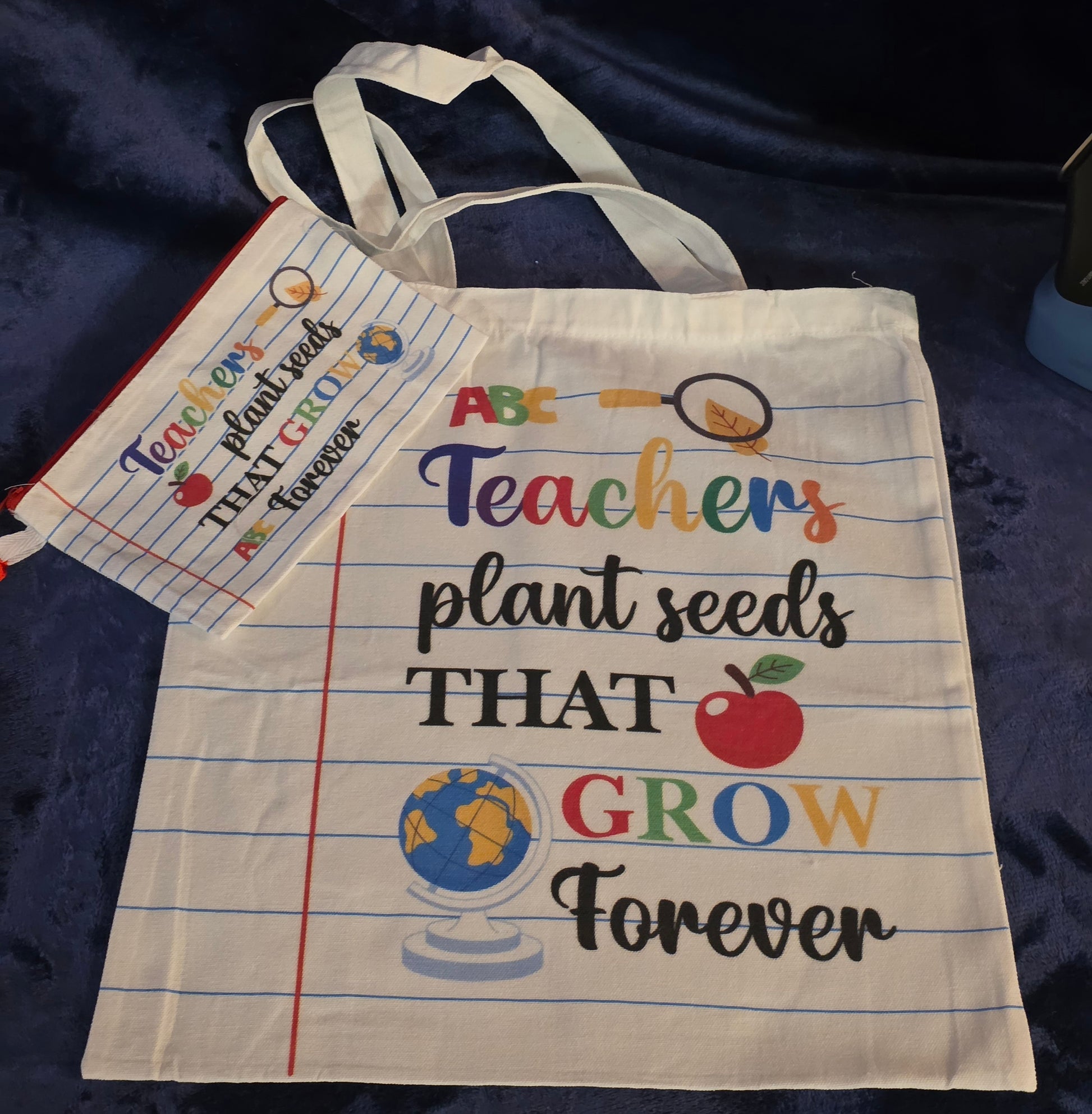 Matching Canvas Tote & Zipper Pouch Set