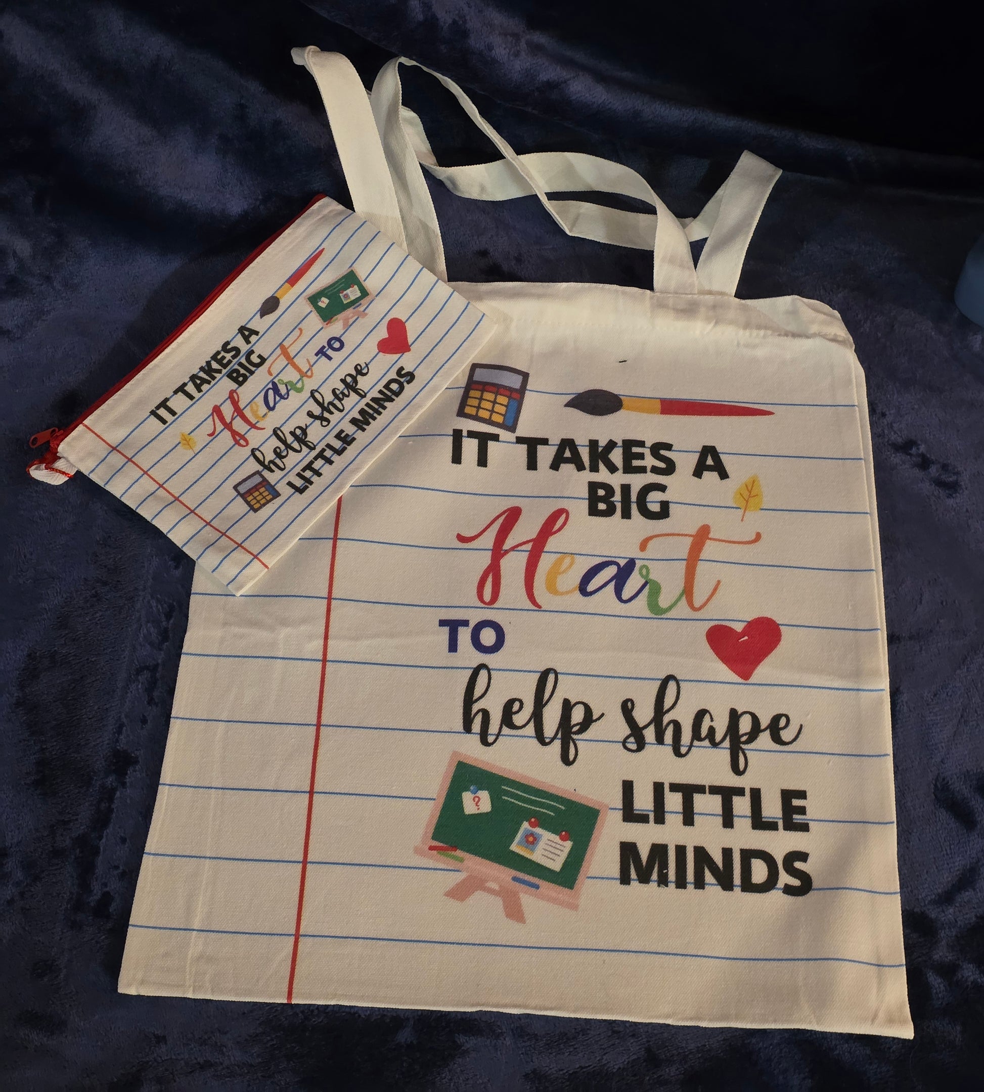 Matching Canvas Tote & Zipper Pouch Set