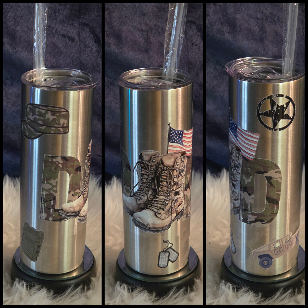 Stainless Steel Tumbler with Lid & Straw