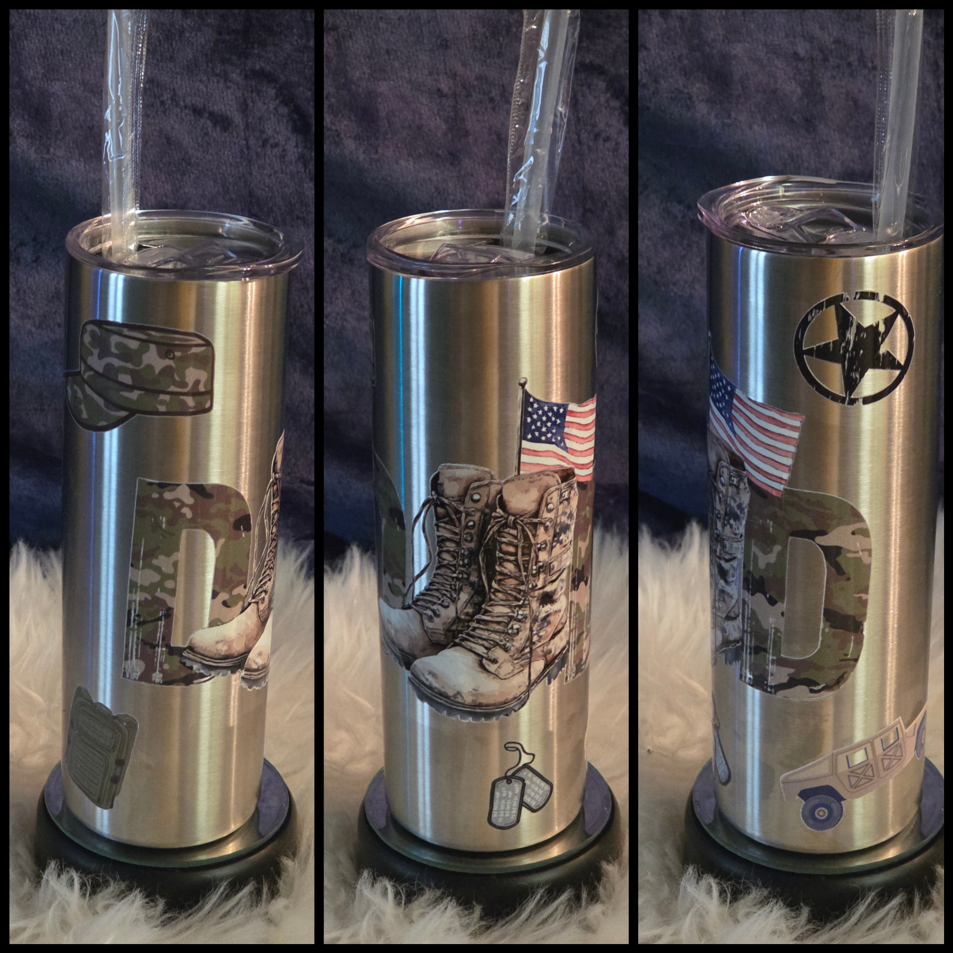 Stainless Steel Tumbler with Lid & Straw