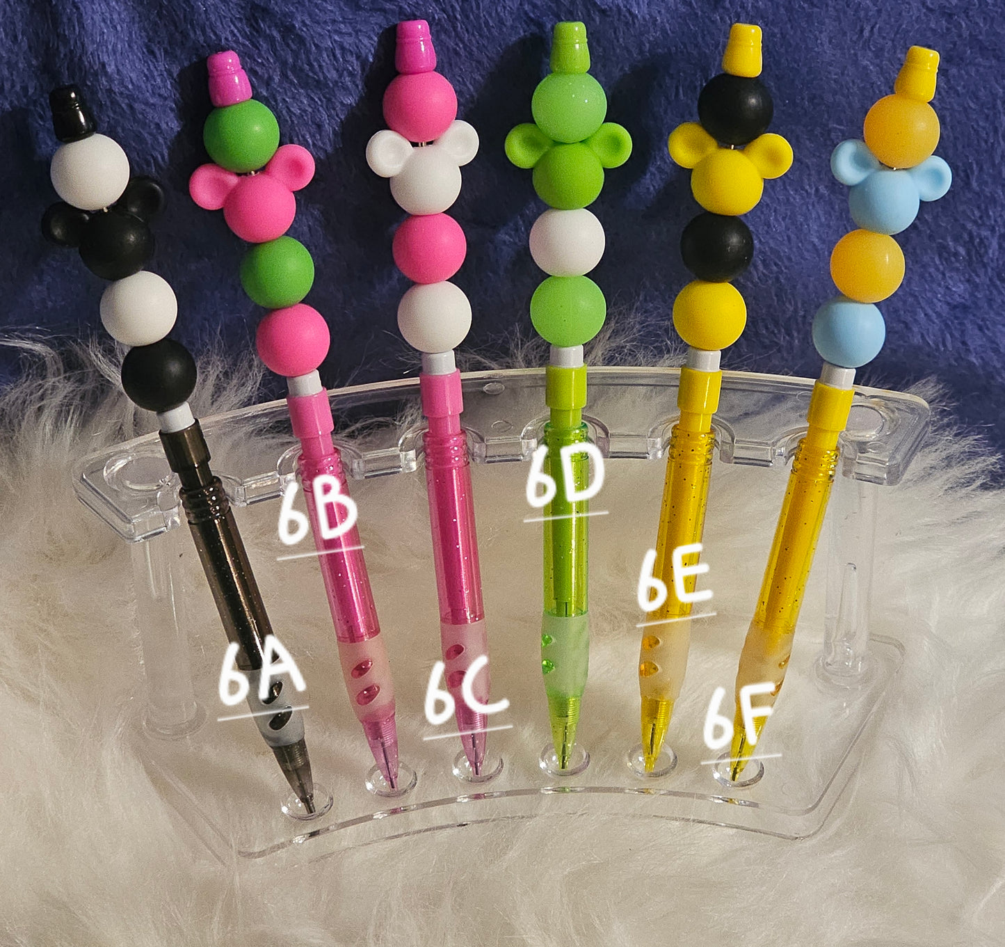 Beaded Mechanical Refillable Pencils W/ Silicone Focal Beads