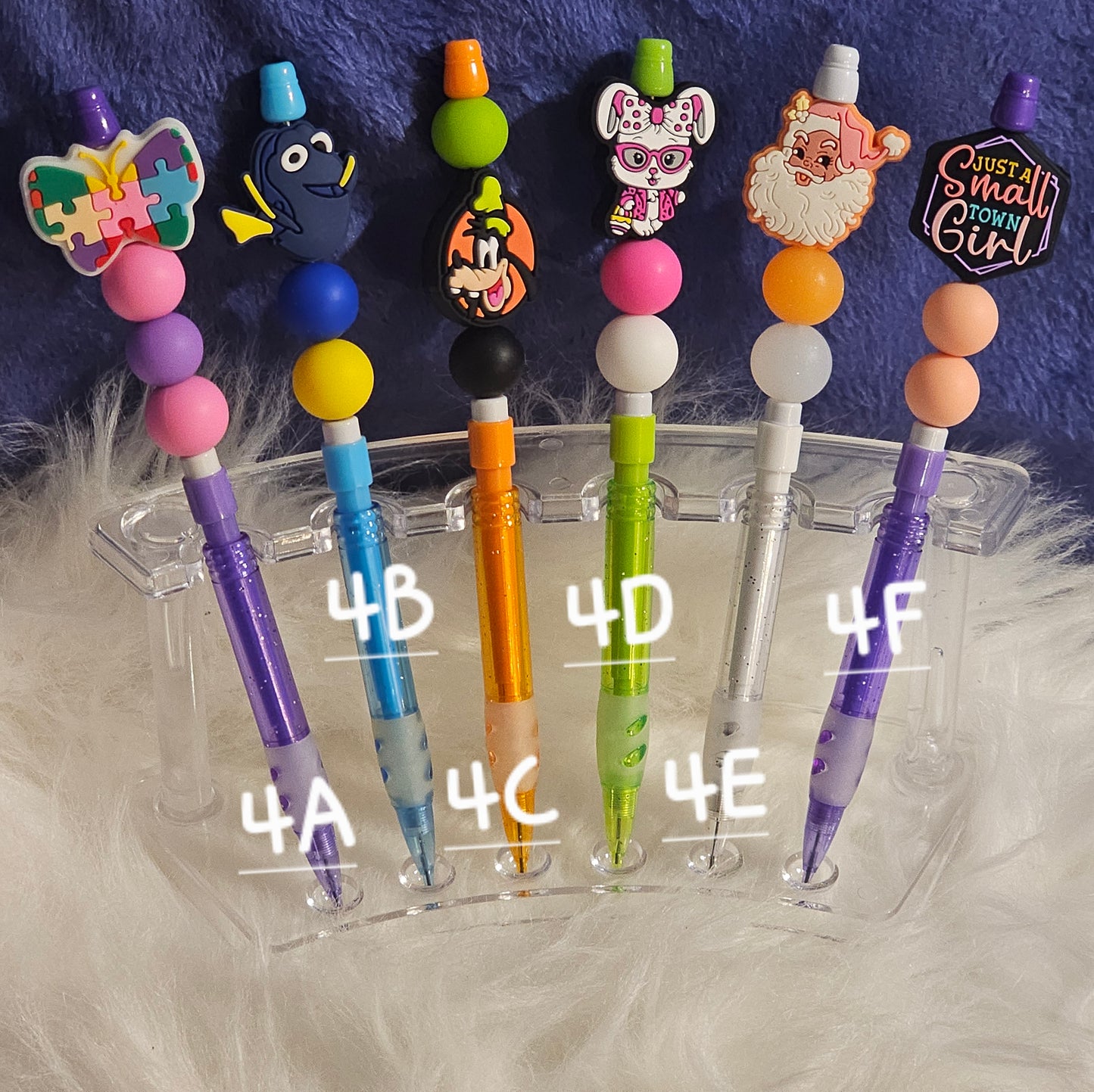 Beaded Mechanical Refillable Pencils W/ Silicone Focal Beads