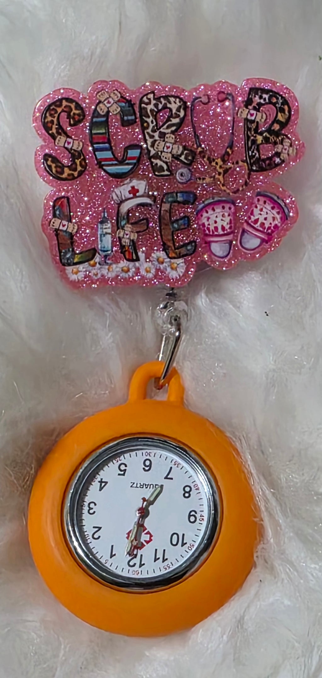 Retractable Clip-On Nurse Watch | Medical Brooch Watch