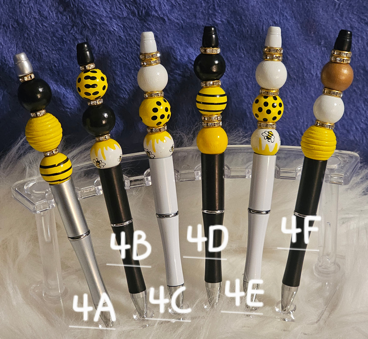 Beaded Refillable Pens W/ Silicone Focal Beads