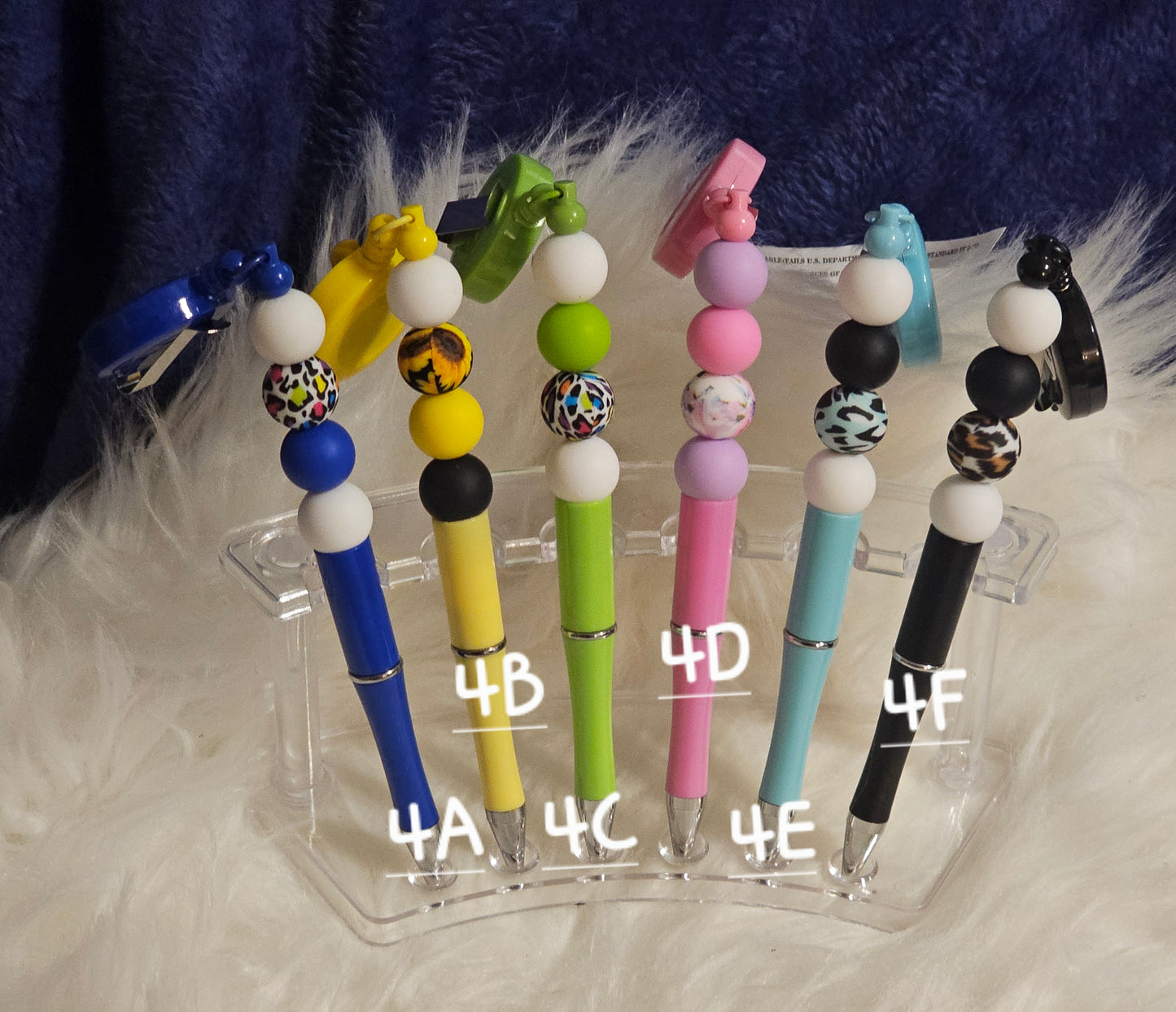 Beaded Badge Reel Pens with Silicone Focal Beads | Custom Handmade Design