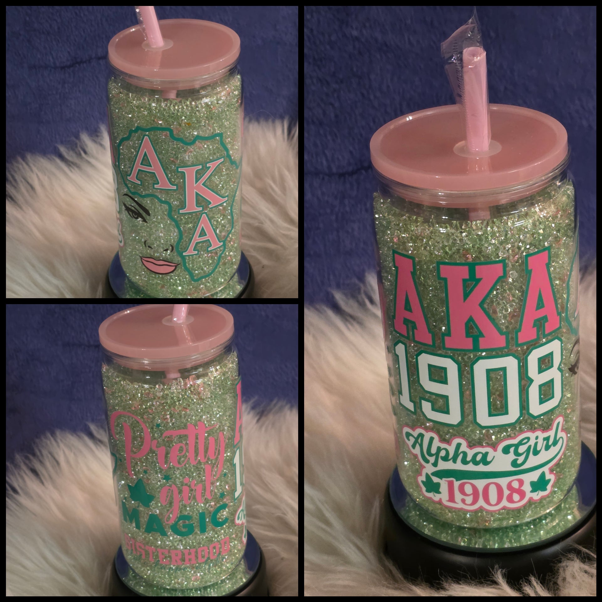 16oz Bling Snowglobe Tumbler | Diamond Filled Cup | Custom Sparkle Cup