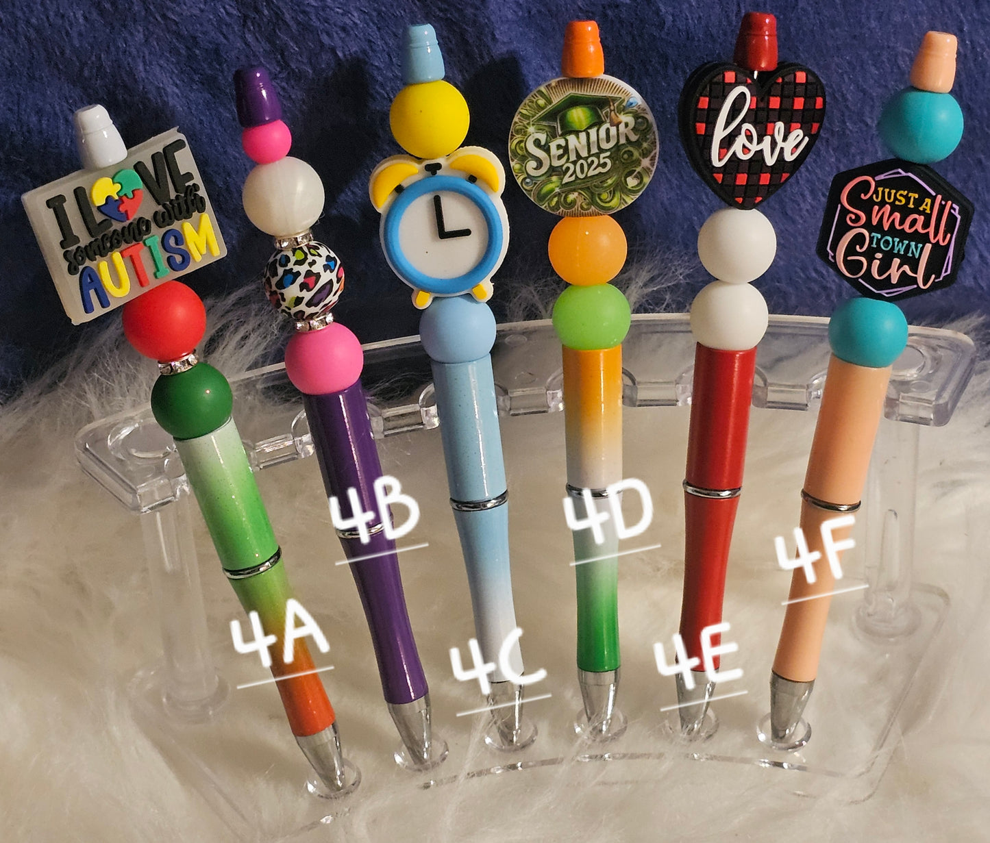 Beaded Refillable Pens W/ Silicone Focal Beads