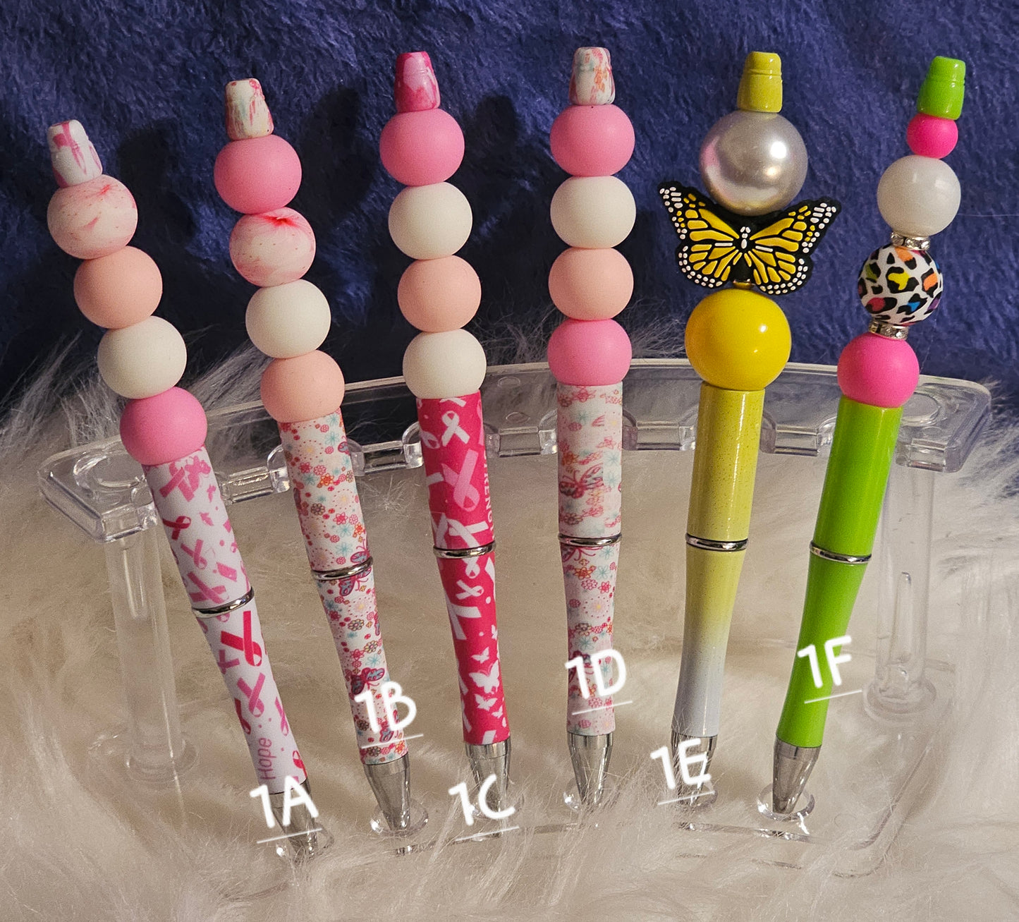 Beaded Refillable Pens W/ Silicone Focal Beads