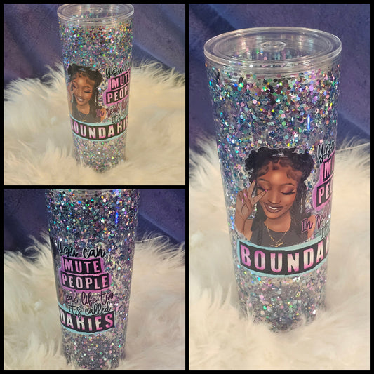 ✨24oz Snow Globe Tumbler | Custom Glitter Tumbler | Personalized Double Wall Cup✨