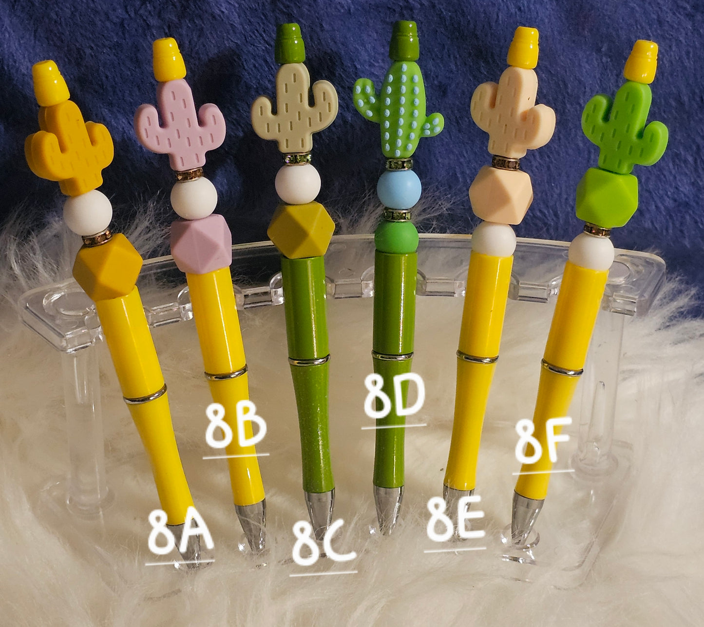 Beaded Refillable Pens W/ Silicone Focal Beads