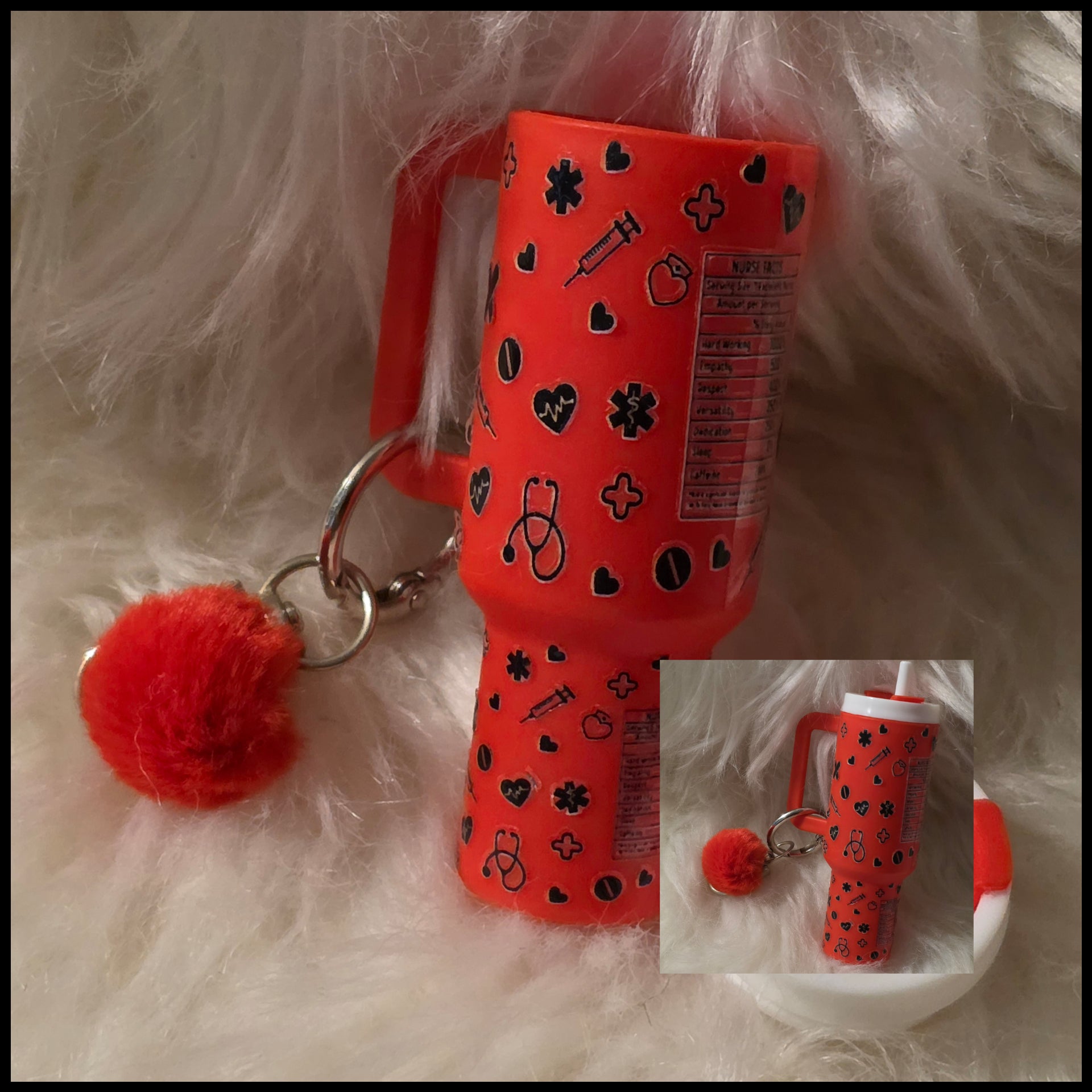 Mini Cup Keychain Holder – Lipstick, Cosmetics & Small Essentials Storage
