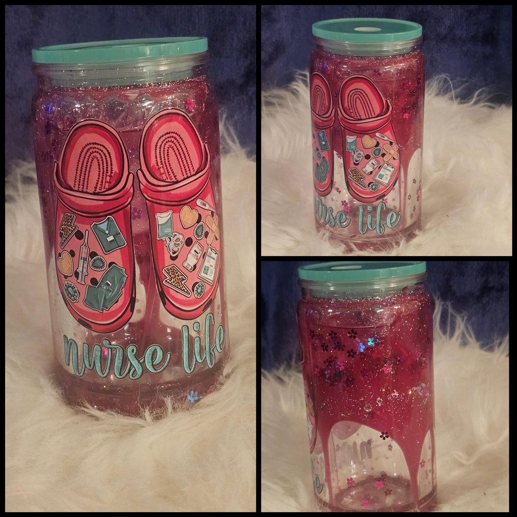 ✨16oz Snow Globe Tumbler | Custom Glitter Tumbler | Personalized Double Wall Cup✨