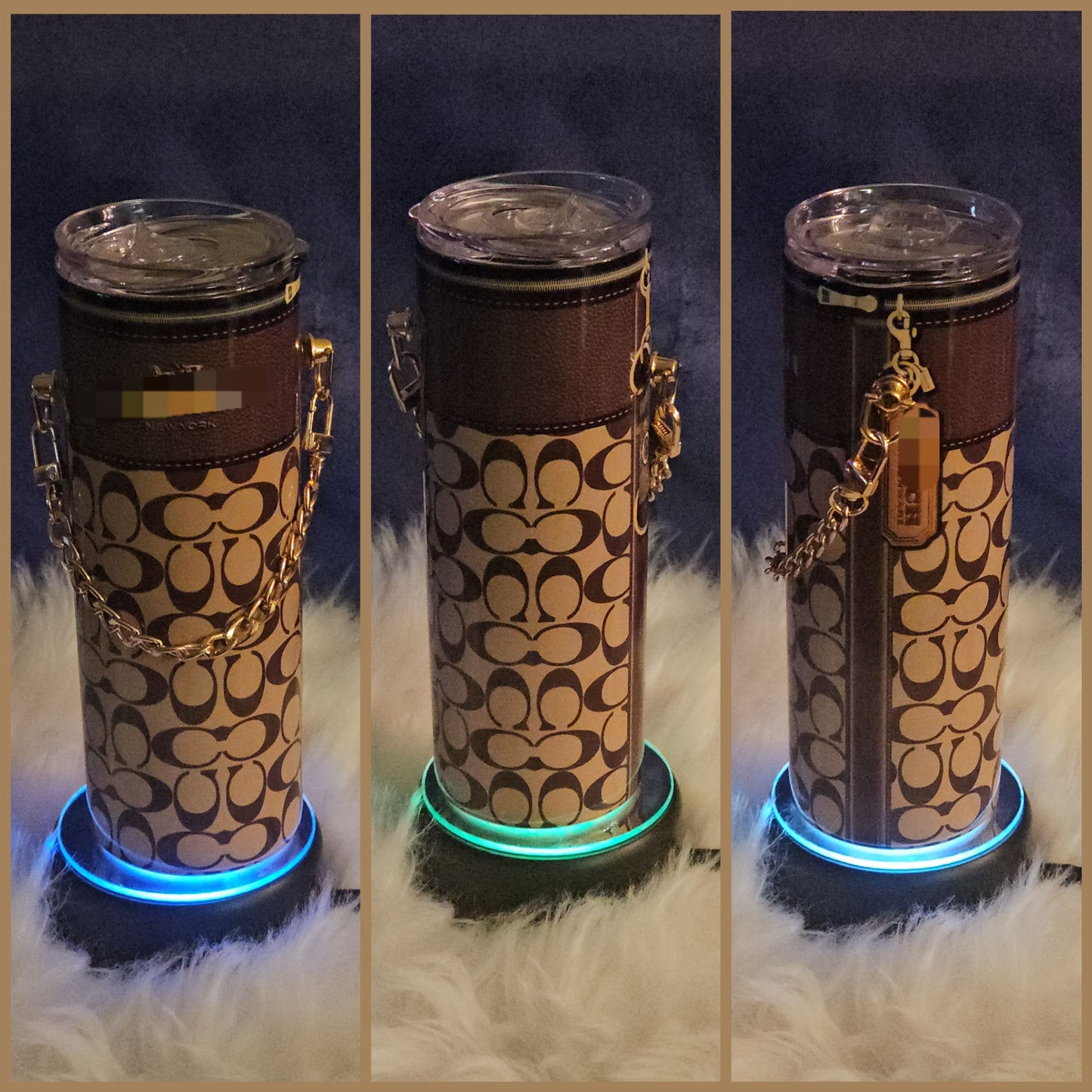 ✨Custom Purse Tumbler – Stylish & Personalized with Lid, Straw & Decorative Chain✨