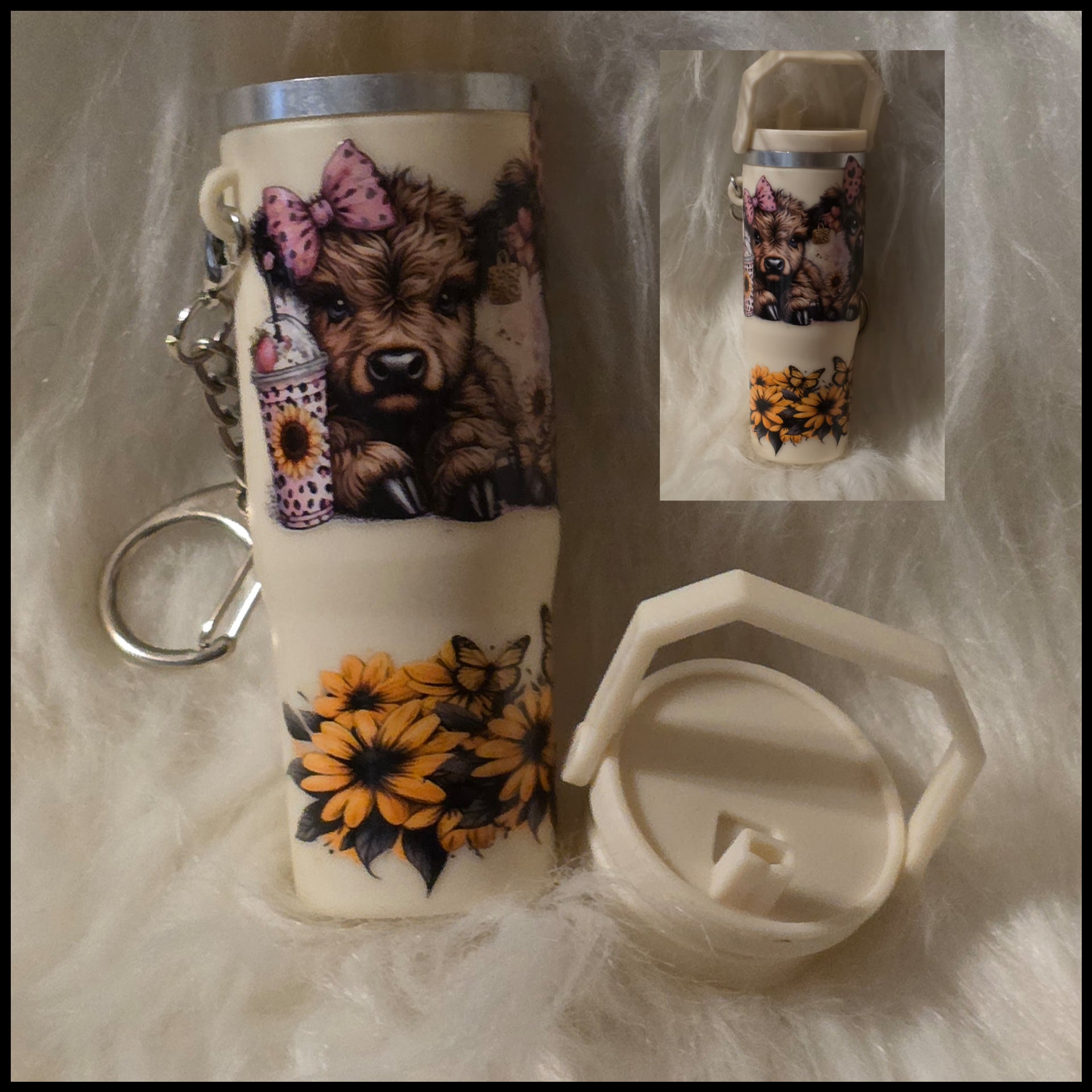 Mini Cup Keychain Holder – Lipstick, Cosmetics & Small Essentials Storage