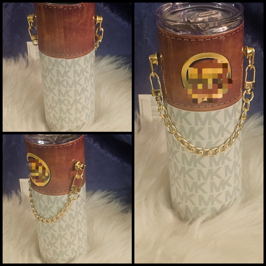 ✨Custom Purse Tumbler – Stylish & Personalized with Lid, Straw & Decorative Chain✨