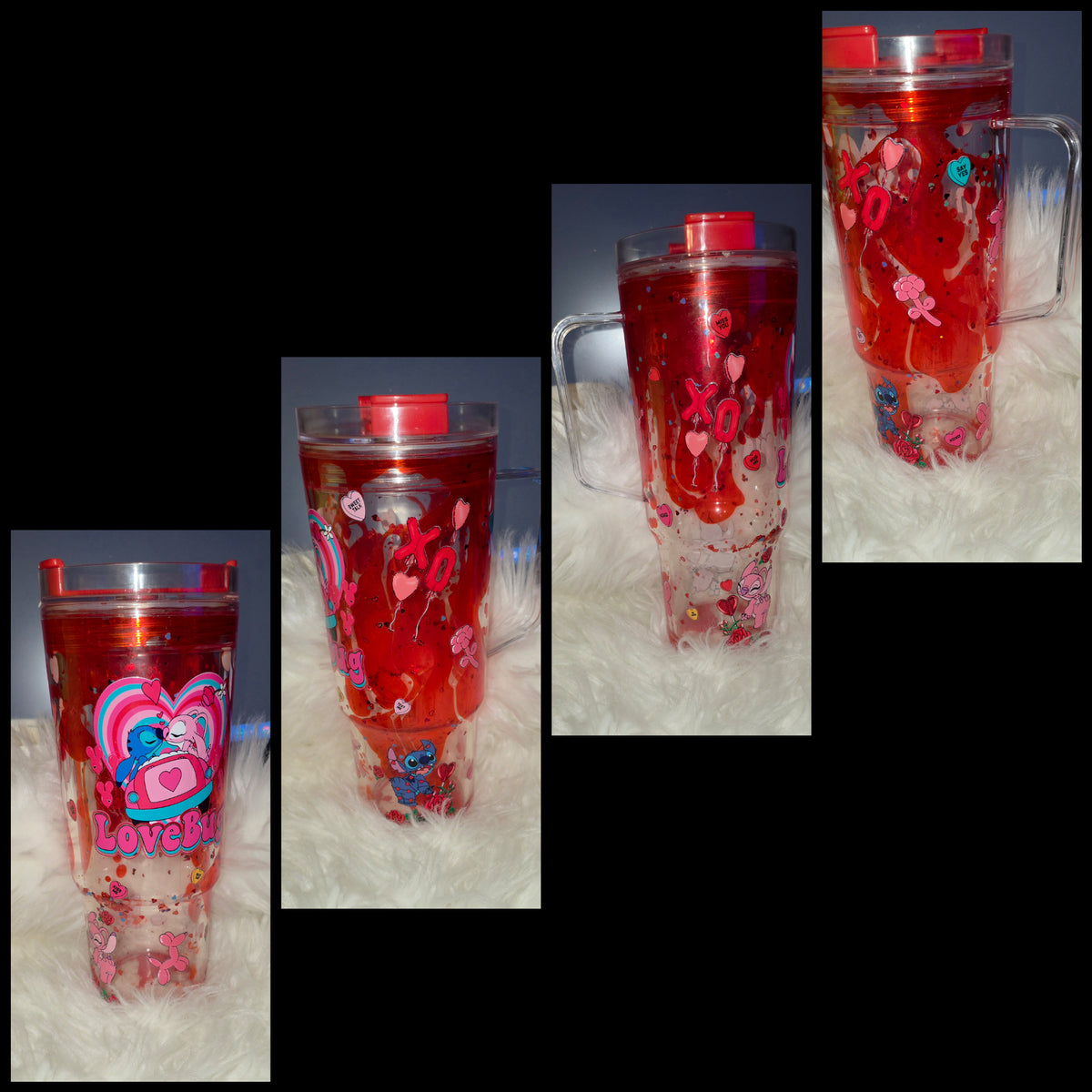 40oz Acrylic Snow Globe Cup – Clear Double Wall Tumbler with Lid & Straw
