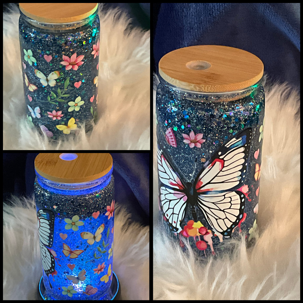 ✨16oz Snow Globe Tumbler | Custom Glitter Tumbler | Personalized Double Wall Cup✨