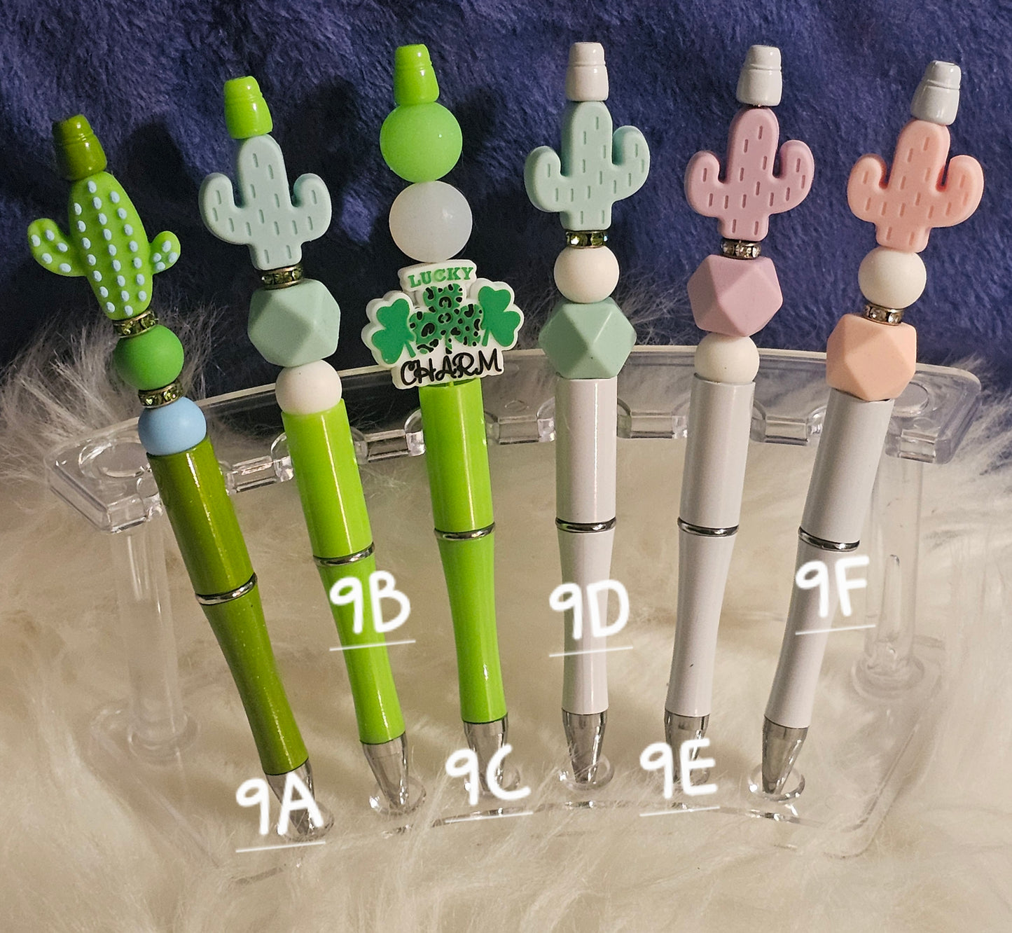 Beaded Refillable Pens W/ Silicone Focal Beads