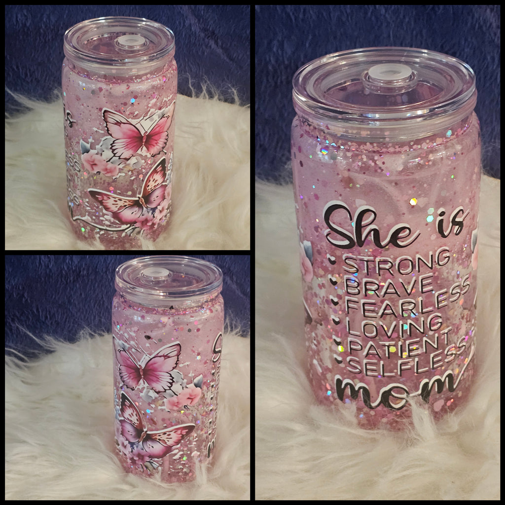 ✨16oz Snow Globe Tumbler | Custom Glitter Tumbler | Personalized Double Wall Cup✨