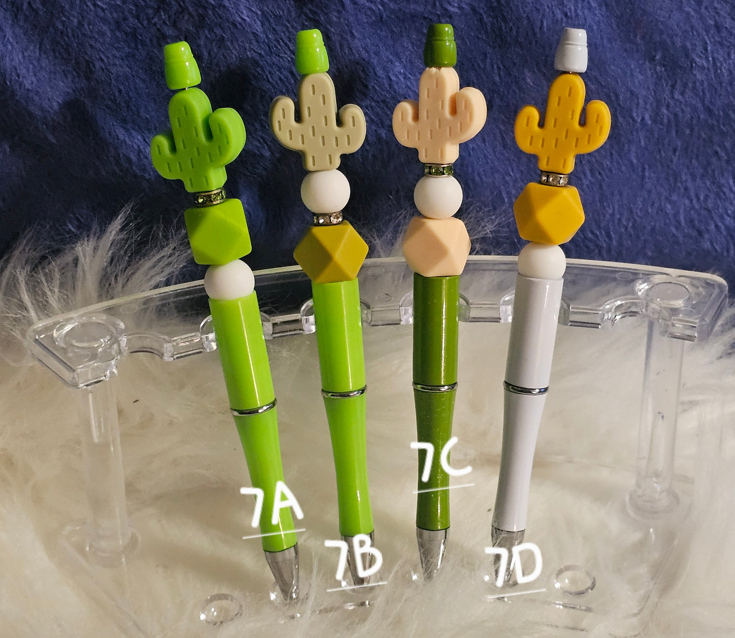 Beaded Refillable Pens W/ Silicone Focal Beads