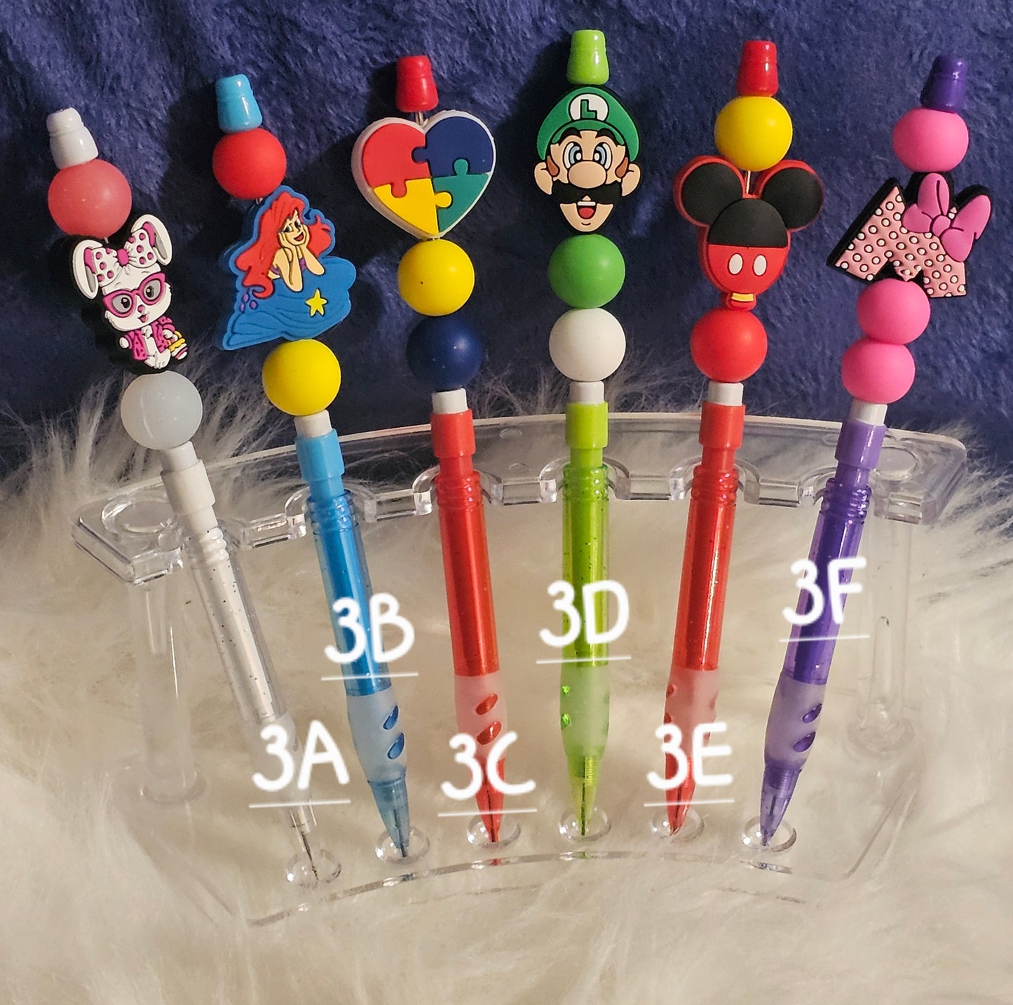 Beaded Mechanical Refillable Pencils W/ Silicone Focal Beads