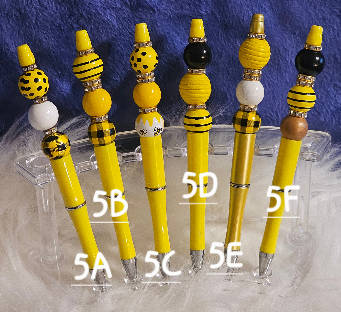 Beaded Refillable Pens W/ Silicone Focal Beads