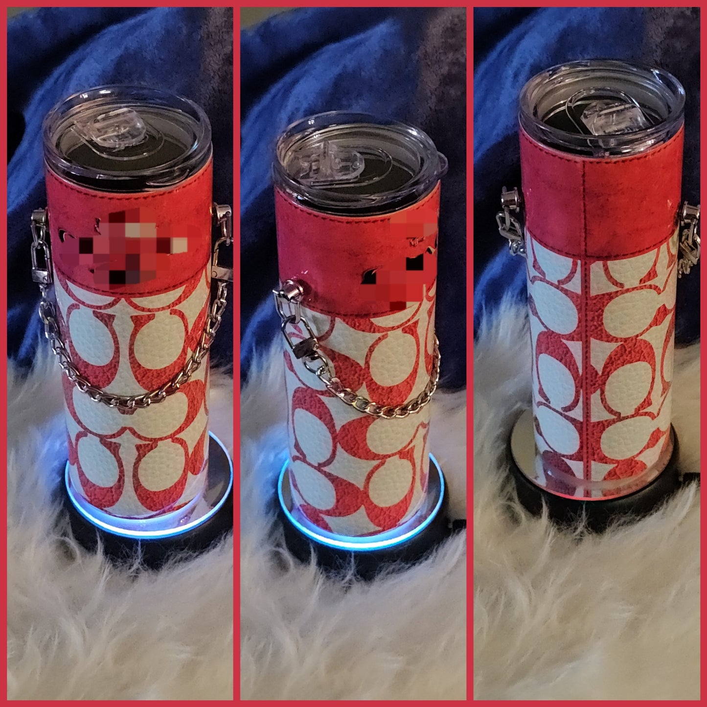 ✨Custom Purse Tumbler – Stylish & Personalized with Lid, Straw & Decorative Chain✨