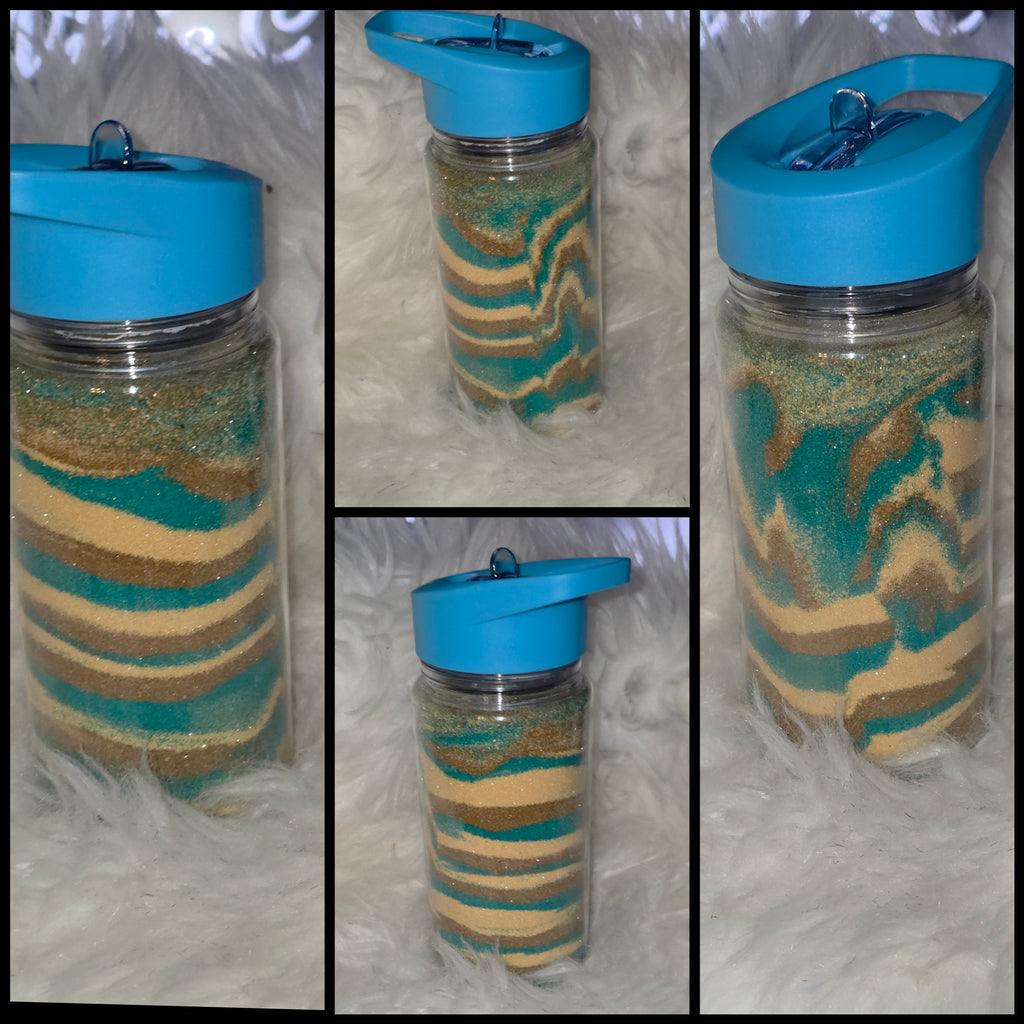 ✨10oz Double-Layer Transparent Water Bottle – Snowglobe Style with Handle, Cover, and Straw✨ I