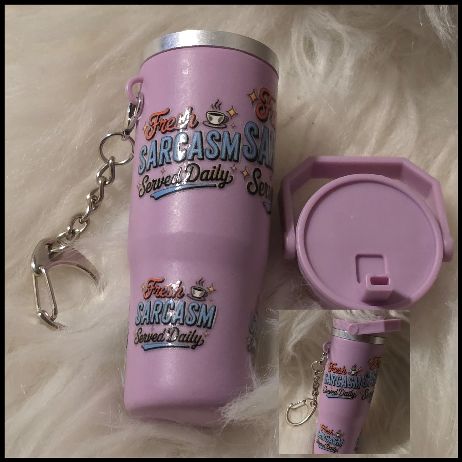Mini Cup Keychain Holder – Lipstick, Cosmetics & Small Essentials Storage