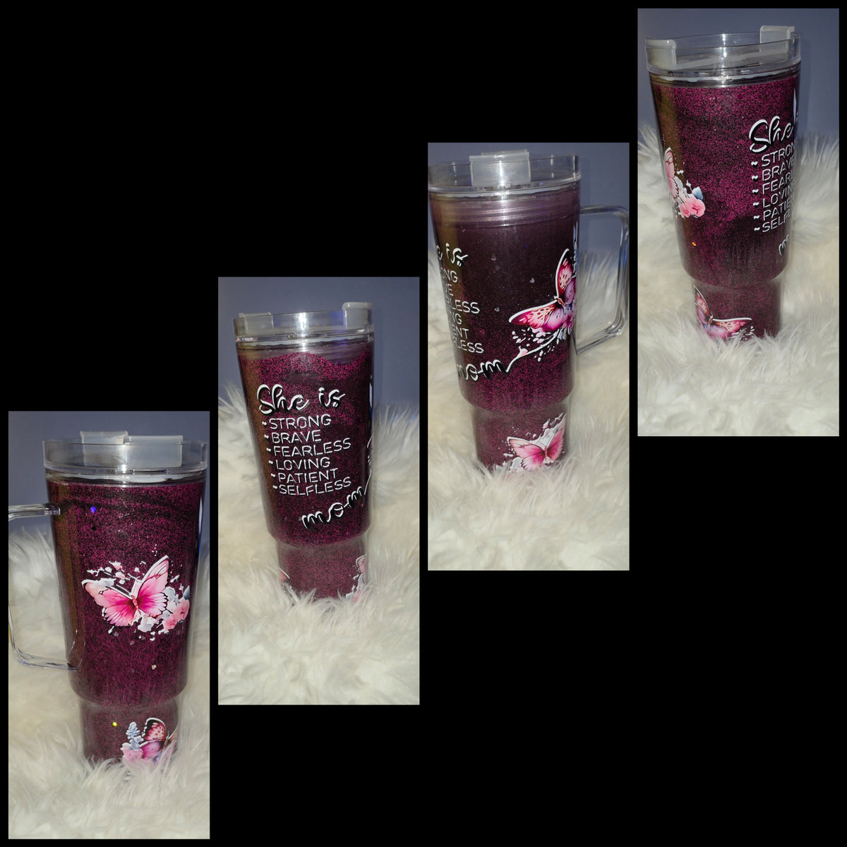 40oz Acrylic Snow Globe Cup – Clear Double Wall Tumbler with Lid & Straw