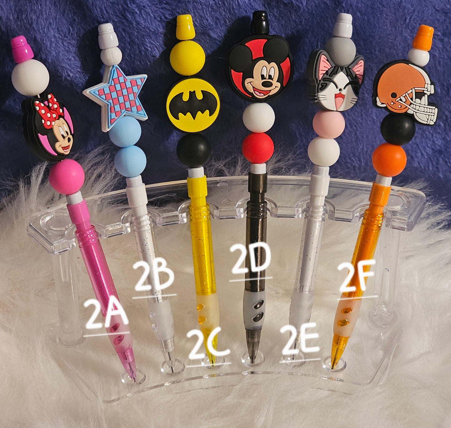 Beaded Mechanical Refillable Pencils W/ Silicone Focal Beads