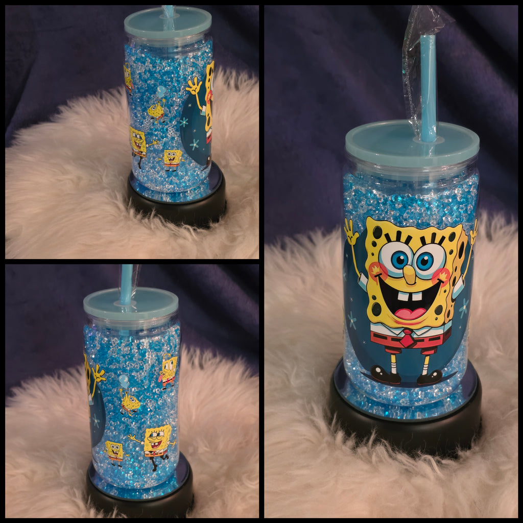 16oz Bling Snowglobe Tumbler | Diamond Filled Cup | Custom Sparkle Cup