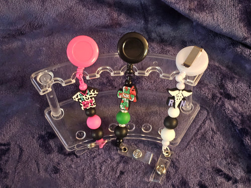 Beadable Badge Reel | Custom Retractable ID Holder | Personalized Work Accessory
